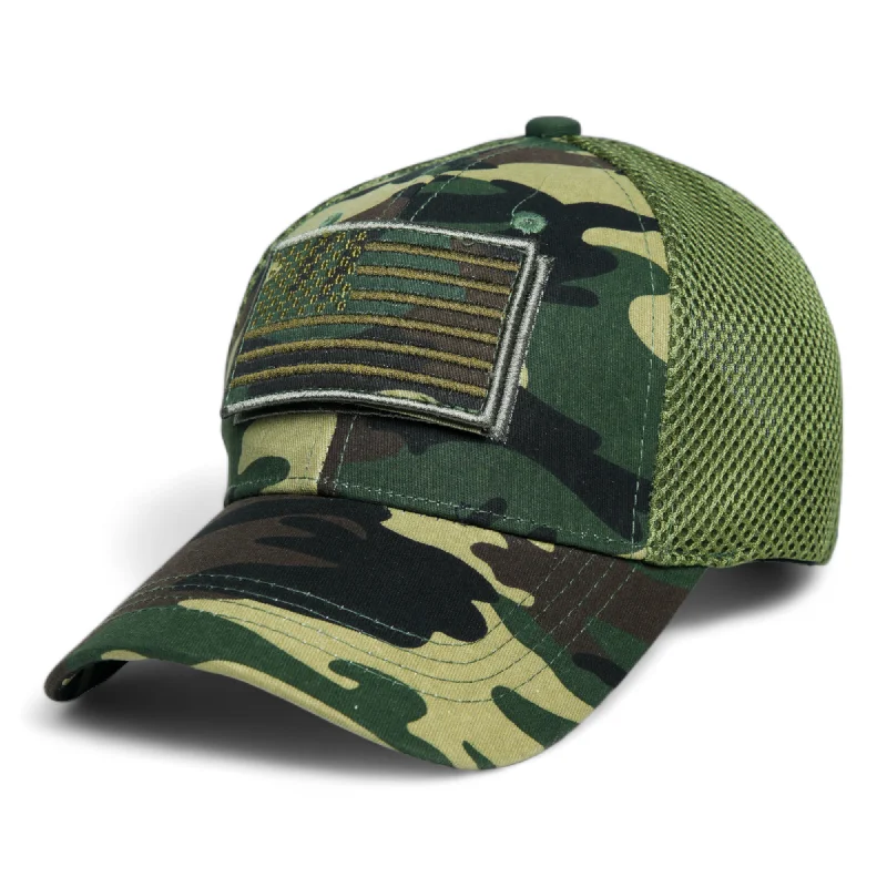 baseball hat game day ritual -  Chokore Camouflage Patch Baseball Cap with Mesh Detailing (Army Green)