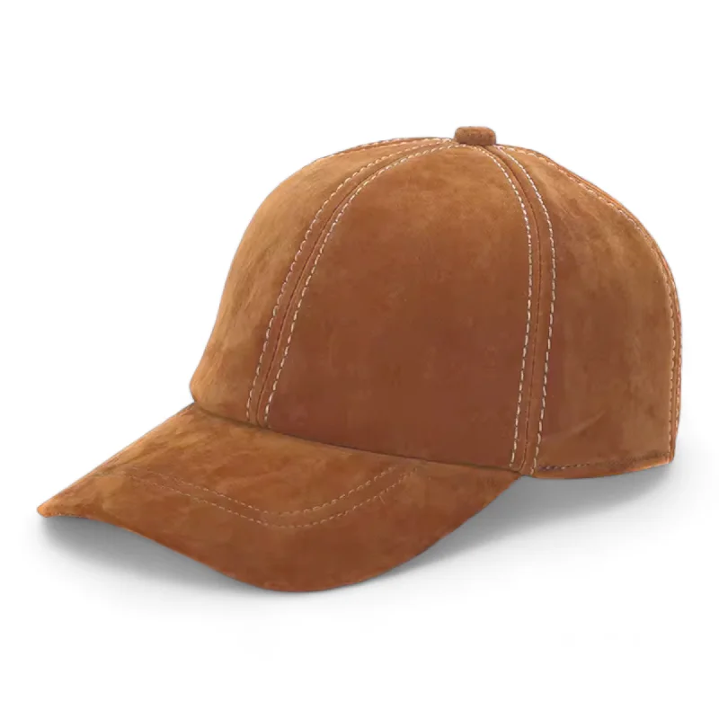 baseball hat pride wear -  Chokore Casual Baseball Cap in Velour Leather (Light Brown)