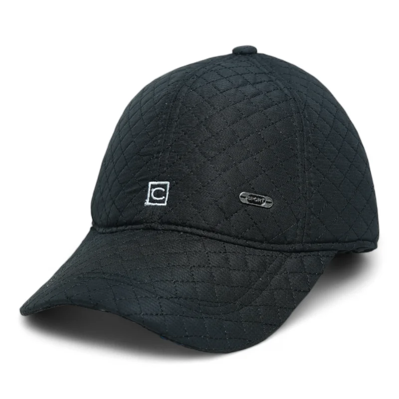 baseball hat throwback style -  Chokore Curved Brim Diamond Check Ear Protective Baseball Cap (Solid Black)