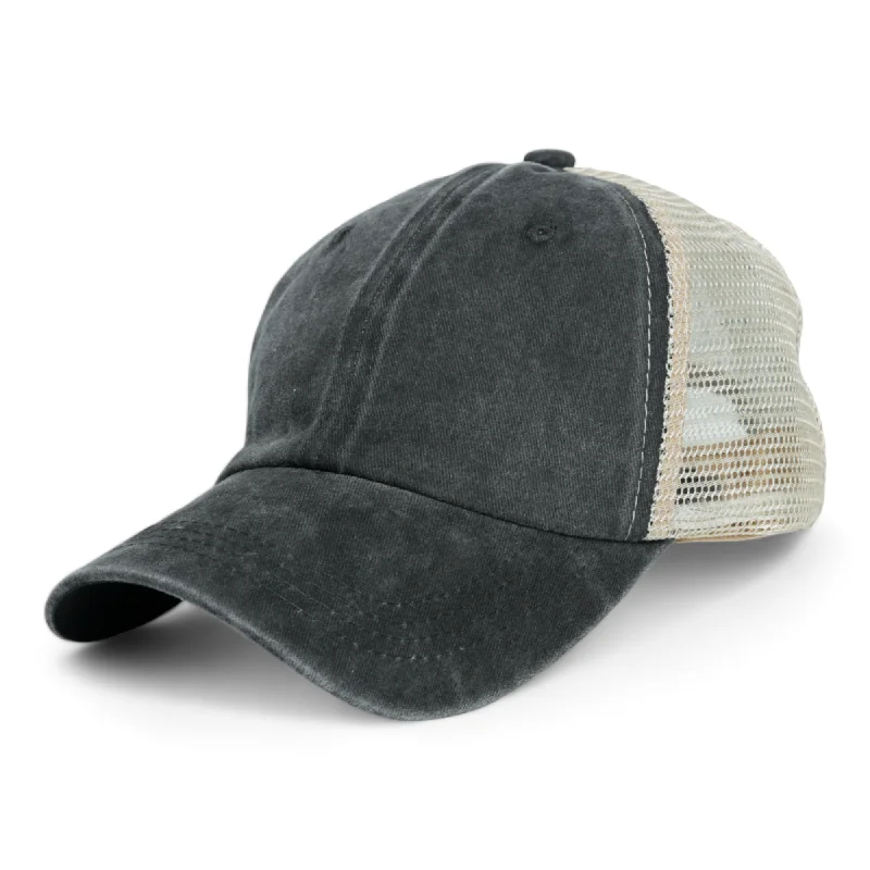 baseball hat bright day -  Chokore Denim Baseball Cap with Mesh Detailing (Gray)