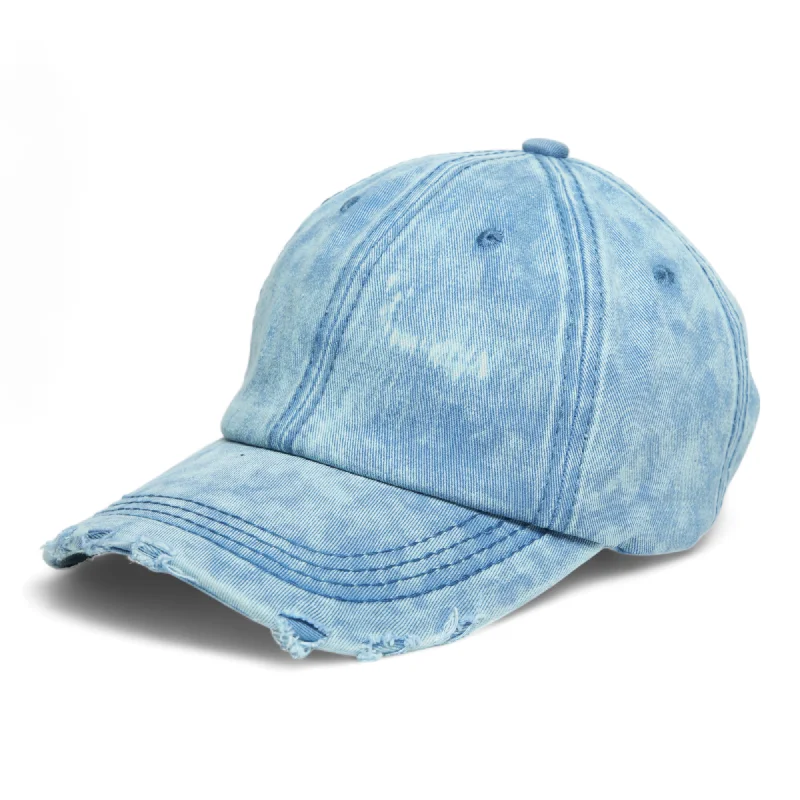 baseball hat reach out -  Chokore Distressed Denim Baseball Cap (Light Blue)