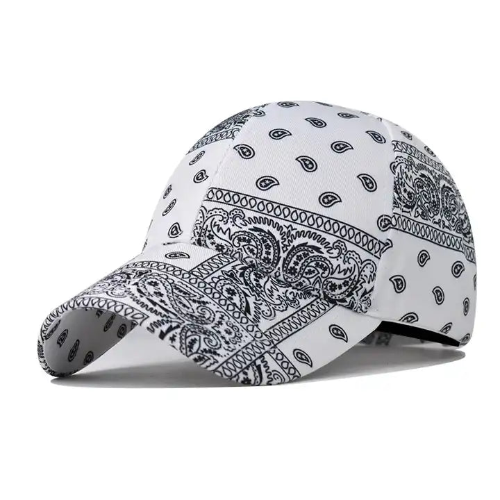 baseball hat sun shine -  Chokore Paisley print Baseball Cap (White)