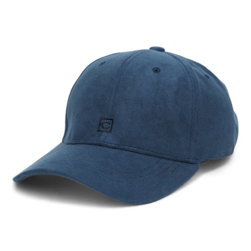 baseball hat front logo -  Chokore Structured Suede Baseball Cap (Navy Blue)