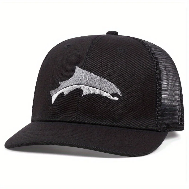 baseball hat sense style -  Dolphin Embroidery Trucker Hat - Fushia