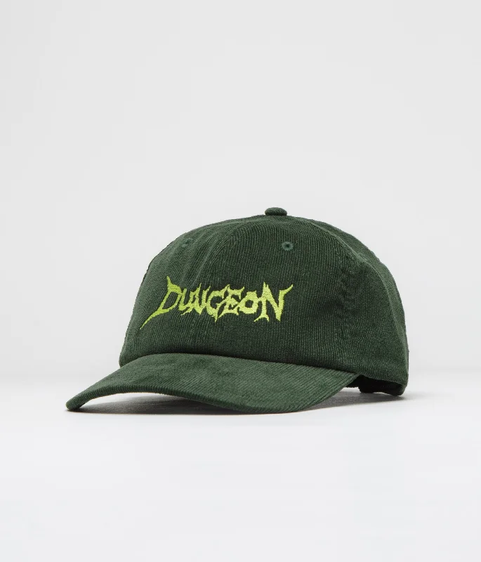 baseball hat anyone’s style -  Dungeon Embroidered Logo Cap - Olive / Tennis Yellow Cord