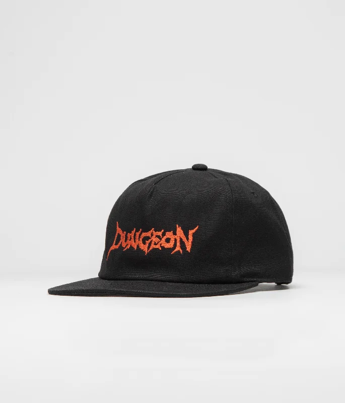 baseball hat push play -  Dungeon Organic Logo Cap - Black / Neon Orange