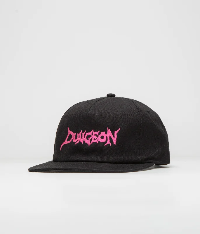 baseball hat you rock -  Dungeon Organic Logo Cap - Black / Neon Pink