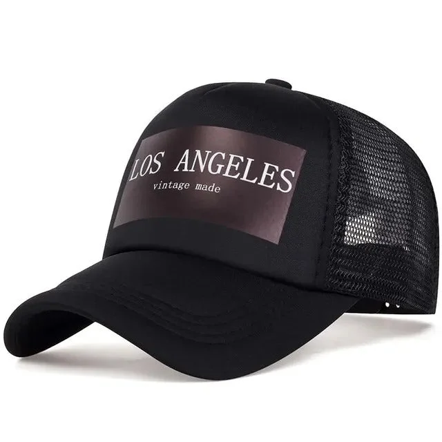 baseball hat tight fit -  Los Angeles Vintage Trucker Hat - Fushia