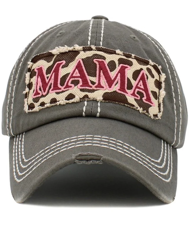 baseball hat tight fit -  Mama Leopard Vintage Cap