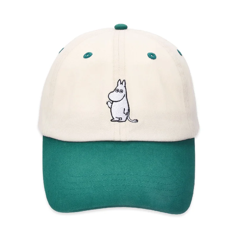 baseball hat home style -  Moomintroll's Greeting Baseball Cap - Beige and Dark Green