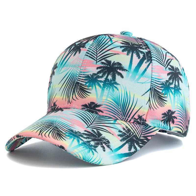 baseball hat roll deep -  Paradise Print Baseball Cap  - Fushia