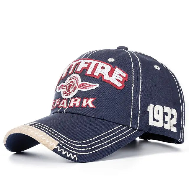 baseball hat sky high -  Retro Racing 'Hotfire Spark' Baseball Cap - Fushia