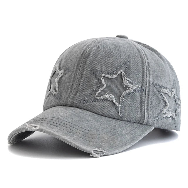 baseball hat spark joy -  Retro Star Embroidered Baseball Cap - Fushia