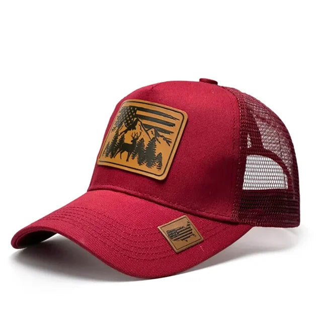 baseball hat outlet find -  Rustic Terrain Trucker Cap - Fushia