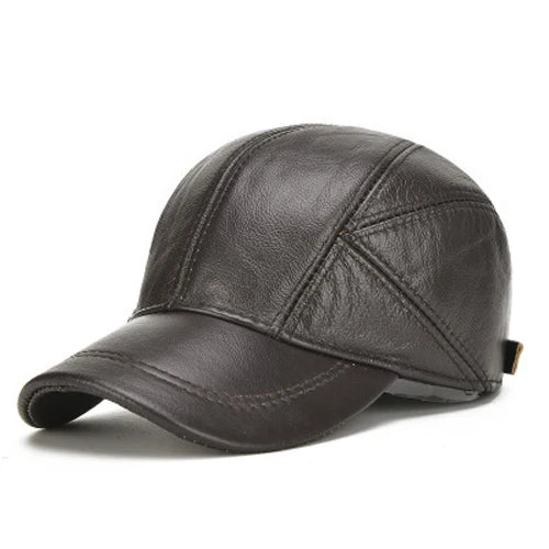 baseball hat street cred -  The Legacy Leather Baseball Cap with Earflaps - Fushia