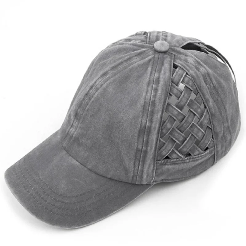 baseball hat shield -  Weavon Basket Criss Cross CC Pony Cap