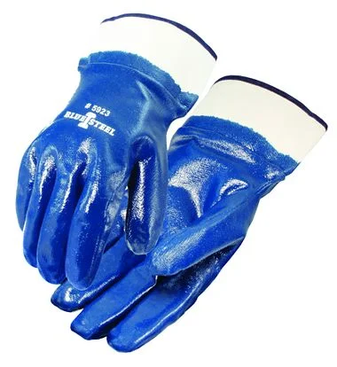 light party gloves -  (12 Pairs/Case) Blue Steel™ Nitrile Fully Coated Smooth Finish Safety Cuff Work Gloves