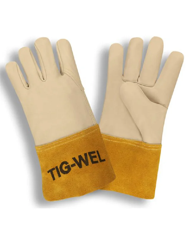 light groom gloves -  (12 Pairs) Tig-Wel™ Premium Cowhide Side Split Welding Gloves