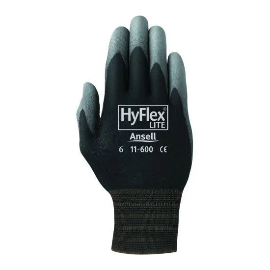 breathable formal gloves -  Ansell 205654 HyFlex Lite Gloves, Polyurethane-Coated, Size 10