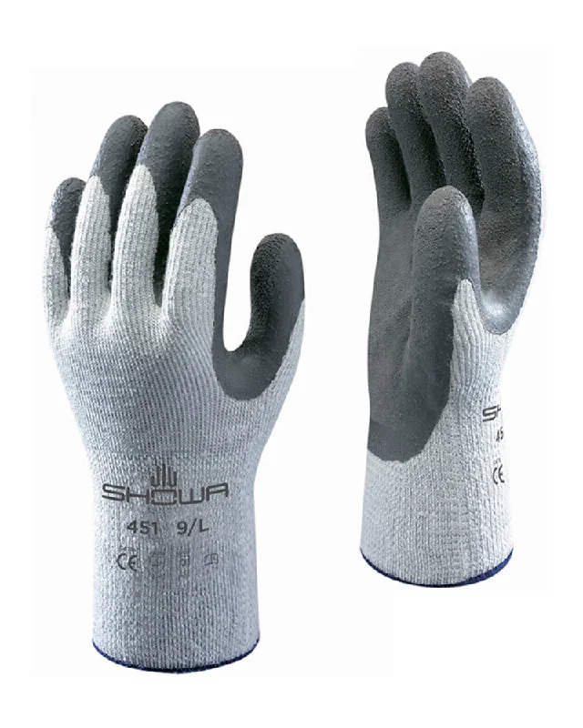 breathable costume gloves -  (12 Pairs) Showa Best Atlas 451 Gray Winter Therma Fit Latex Coated Palm Gloves