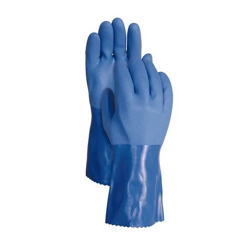 non-slip cosplay gloves -  (12 Pairs) Showa's Best Atlas 660 Triple Dipped 12" Blue PVC Chemical Resistant Gloves