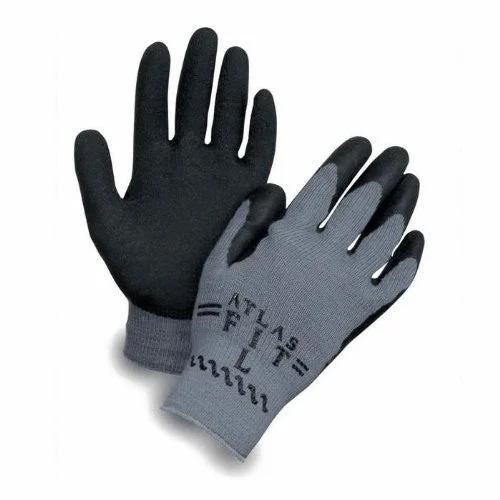 breathable cosplay gloves -  (12 Pairs) Showa's Best Atlas Fit 320 Black Latex Coated Palm Gloves