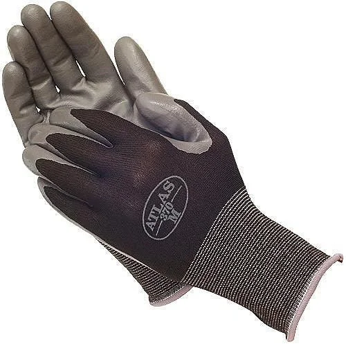 breathable party gloves -  (12 Pairs) Showa's Best Atlas Fit 370BK Nitrile Palm Coated Gloves