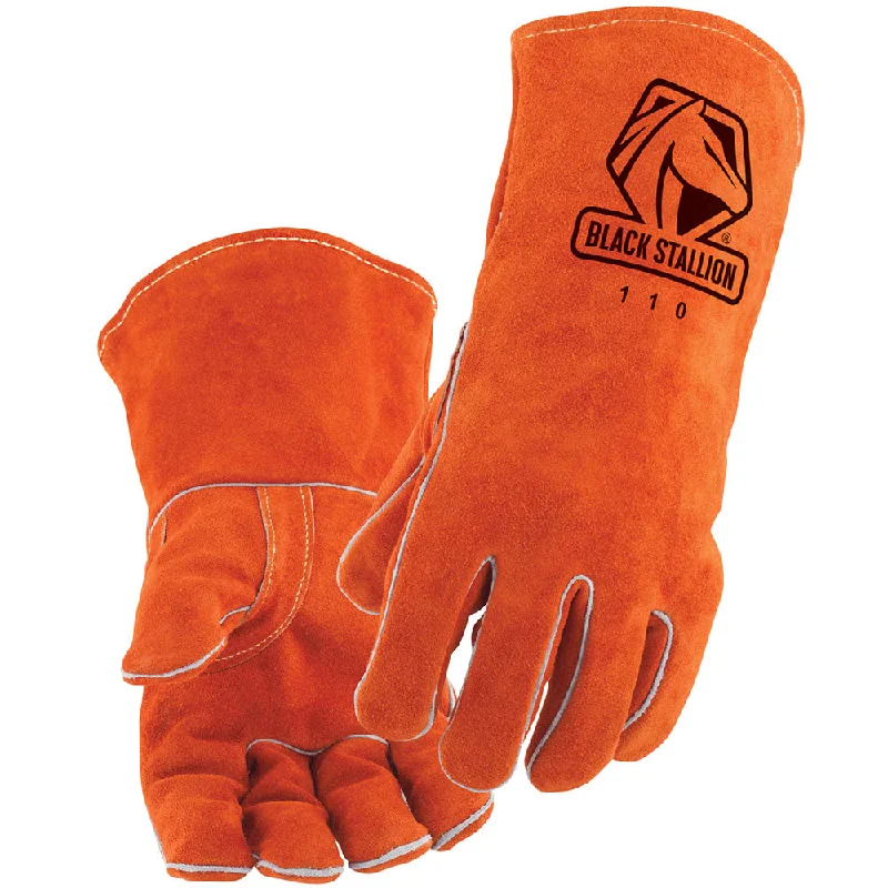 non-slip glass gloves -  Black Stallion 110L Standard Cowhide Stick Welding Gloves, Large