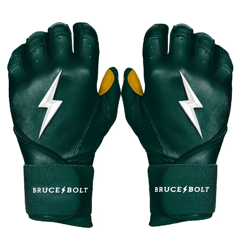 flexible embroidery gloves -  PREMIUM PRO Long Cuff Batting Gloves | GREEN