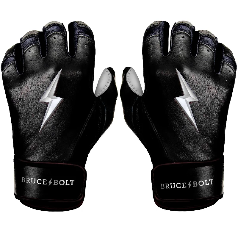 flexible filming gloves -  PREMIUM PRO CHROME Series Short Cuff Batting Gloves | BLACK