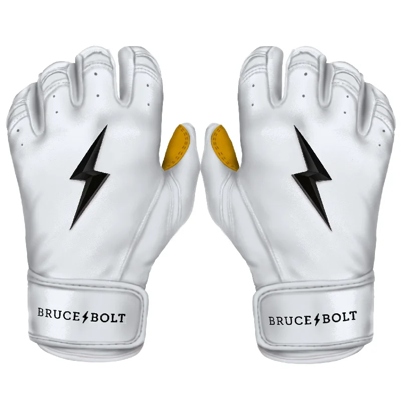 breathable calligraphy gloves -  PREMIUM PRO Short Cuff Batting Gloves | WHITE