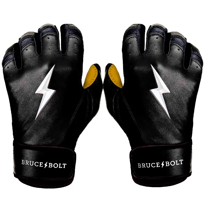 breathable performance gloves -  PREMIUM PRO Short Cuff Batting Gloves | BLACK