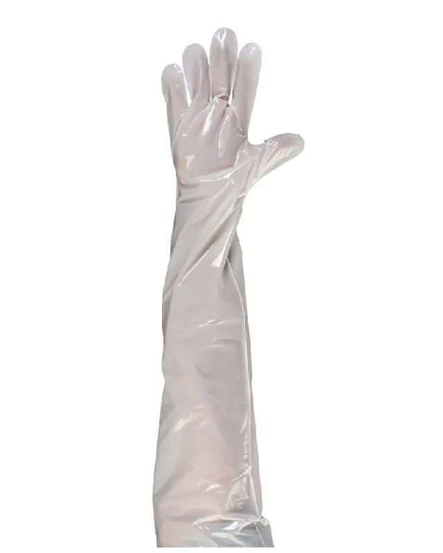 durable stage gloves -  (1000/Case) 34" Shoulder Length Poly Gloves