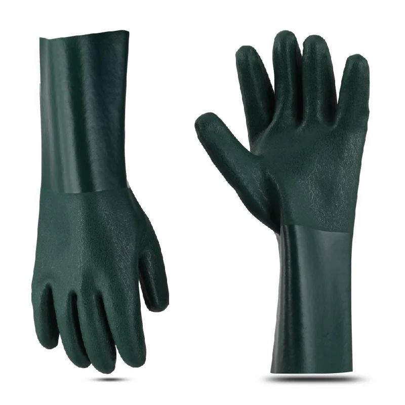 padded sculpting gloves -  Double PVC Coated 14" - Chemical-Resistant Gloves - 12 Pairs