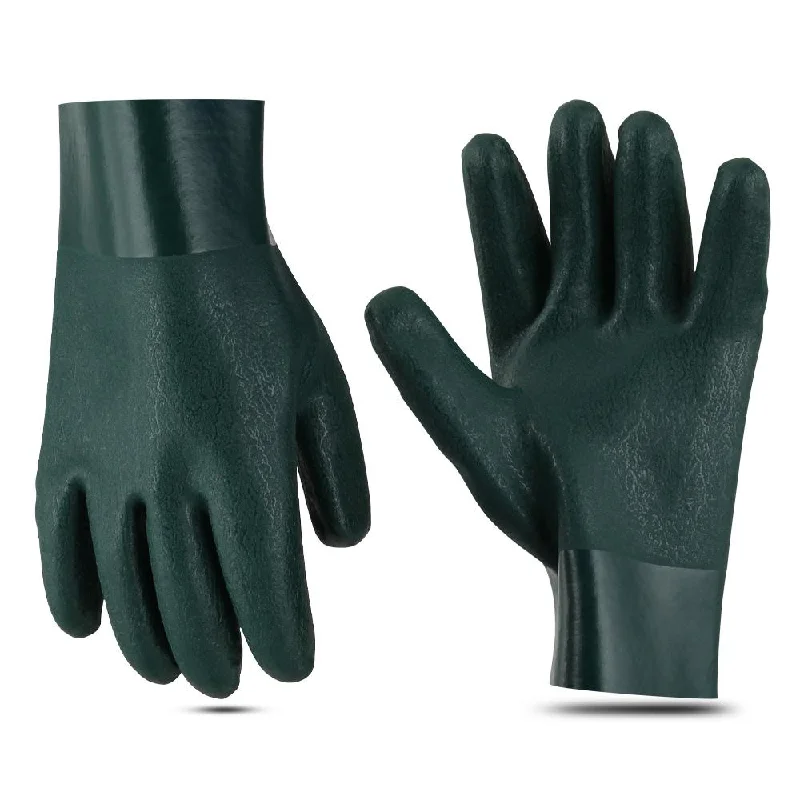 soft painting gloves -  Double PVC Coated 10.5” - Chemical-Resistant Gloves - 1 Pair