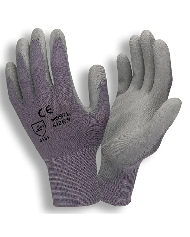 flexible pottery gloves -  (12 pairs) Lightweight Polyurethane Gray Palm Coated Gloves w/ Gray Nylon Shell