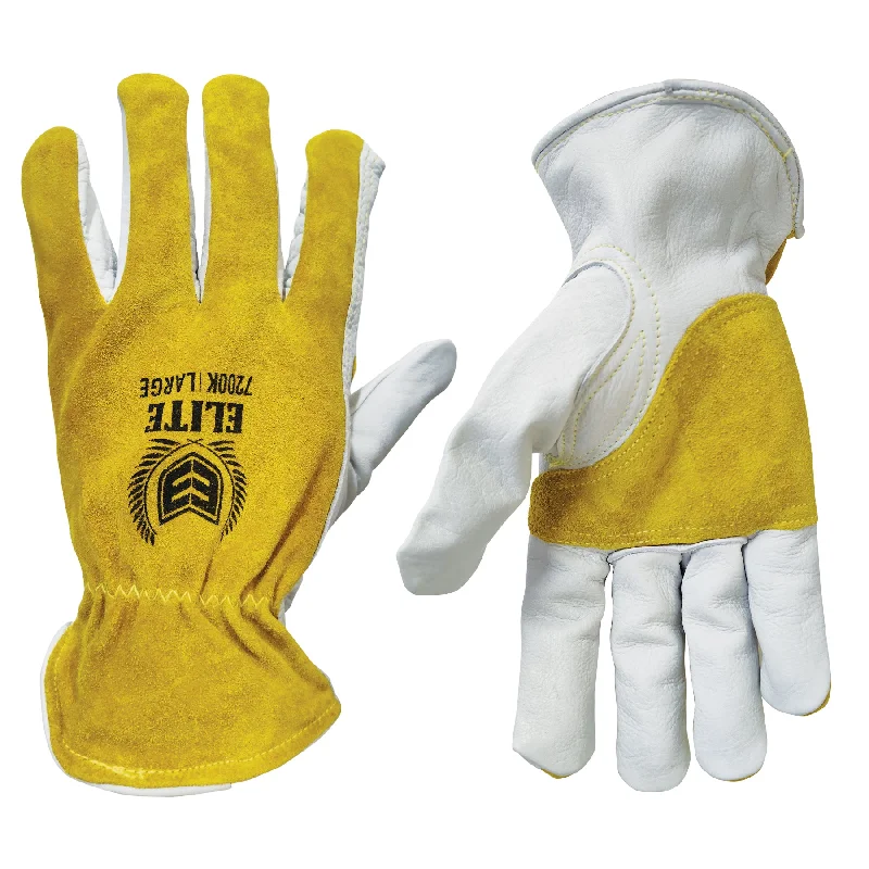 soft theatrical gloves -  ELITE Natural White Cow Grain Leather Palm Gloves - 7200K