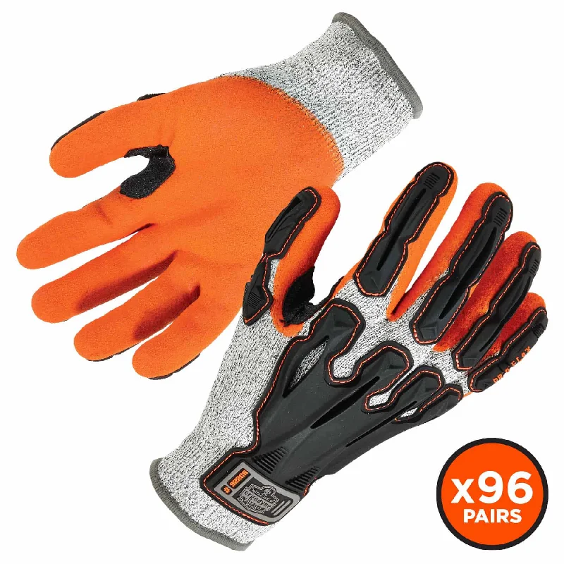 breathable sketching gloves -  Ergodyne 17582 922CR-CASE S Gray Nitrile-Coated CR Gloves 96-Pair