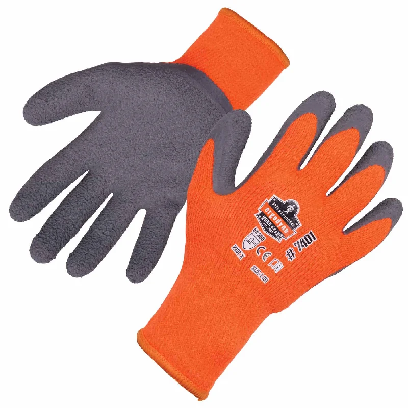 light stage gloves -  Ergodyne 17623 7401 M Orange Coated Lightweight Winter Gloves