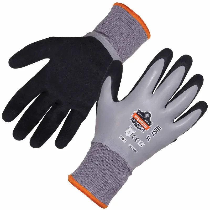 light sketching gloves -  Ergodyne 17632 7501 S Gray Coated Waterproof Winter Gloves