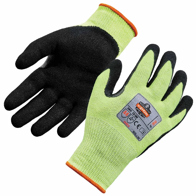 soft painting gloves -  Ergodyne 17813 7041 M Lime ANSI A4 Nitrile-Coated CR Gloves