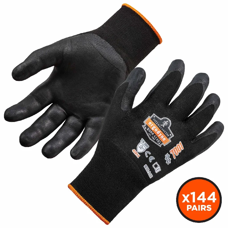 durable performance gloves -  Ergodyne 17852 7001-CASE S Black Nitrile-Coated Gloves - DSX 144-Pair