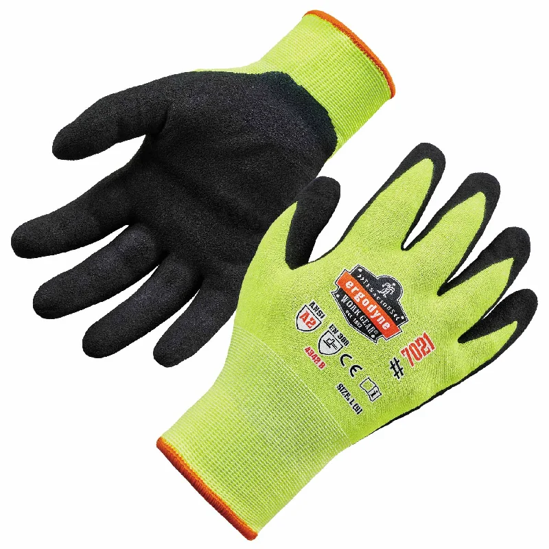 soft stage gloves -  Ergodyne 17962 7021 S Lime ANSI A2 Nitrile-Coated CR Gloves - WSX