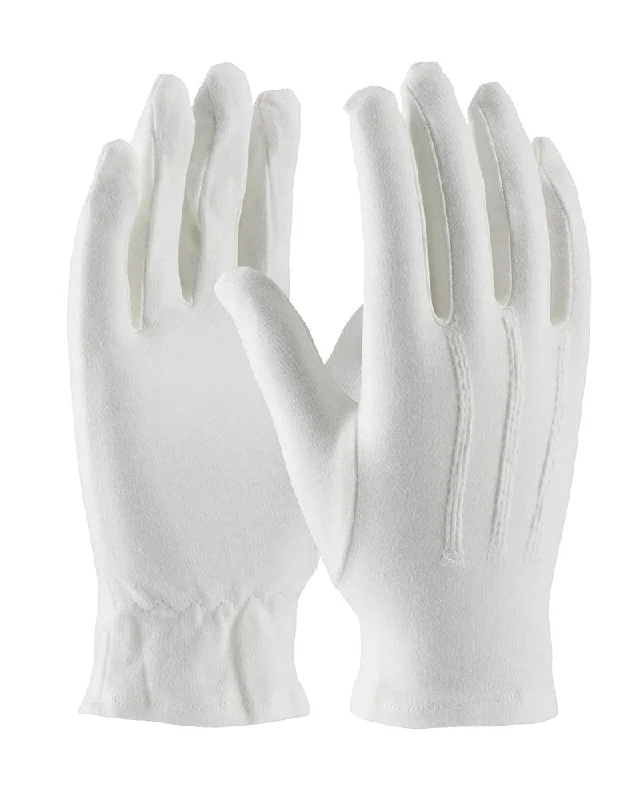 durable performance gloves -  Formal White 100% Cotton Parade Gloves with Swickle Decorative Back