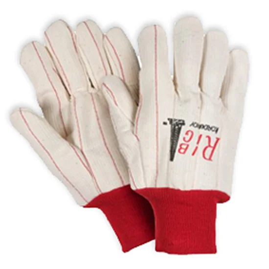 non-slip theatrical gloves -  18 oz Heavy Weight Corded Poly/Cotton Red Knit Wrist Gloves