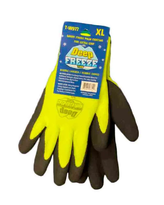 soft party gloves -  Hi Visibility Yellow Insulated Double Palm Coated Winter Work Gloves