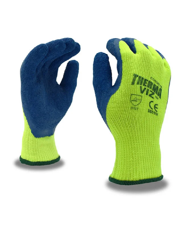 breathable painting gloves -  (12 pairs) Therma-Viz™ Insulated Hi-Viz Crinkle Latex Palm Coated Gloves