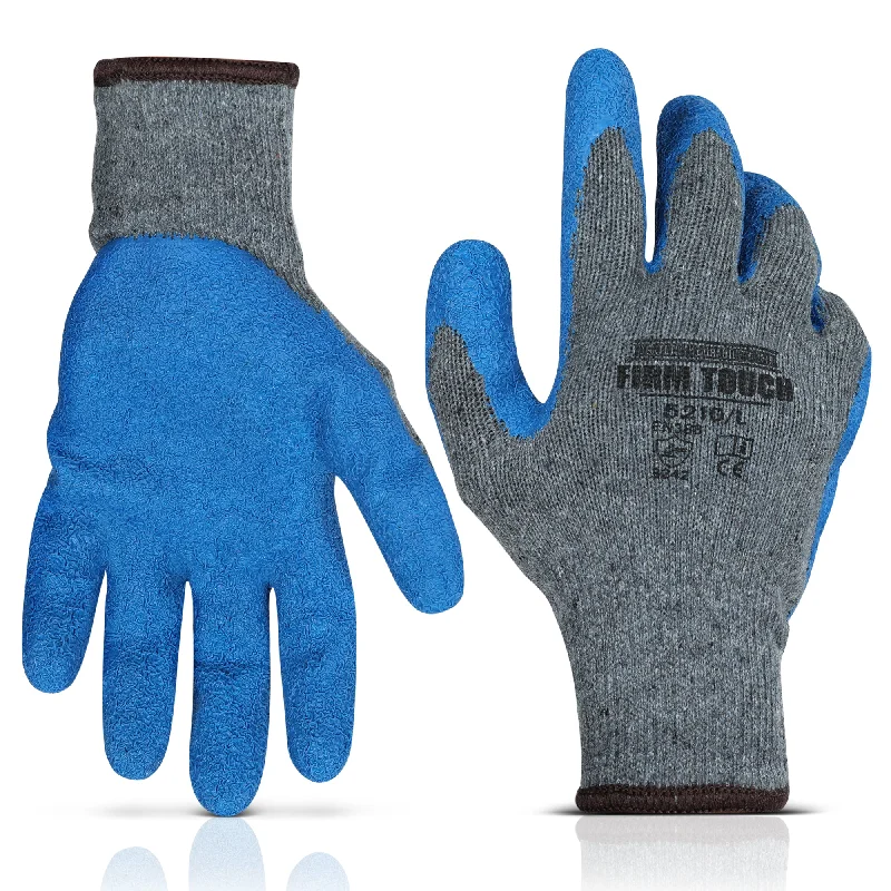 soft beading gloves -  Latex Coated Work Gloves - Gray/Blue - 1 Pair