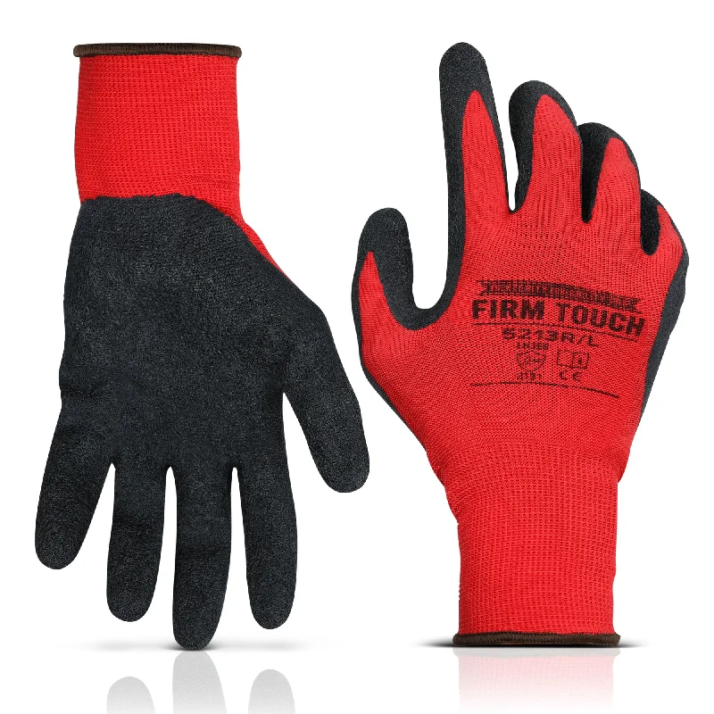 light beading gloves -  Latex Coated Work Gloves - Red/Black - 1 Pair