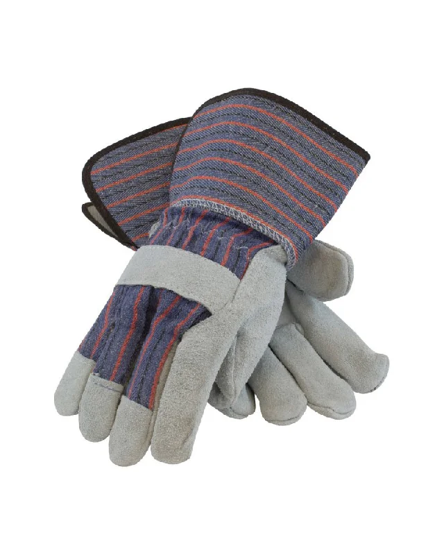 durable pottery gloves -  Leather Palm Gun Pattern Gauntlet Cuff Gloves